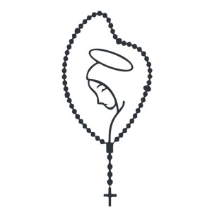 AD1500009 - Adesivo Terço Nossa Senhora Preto - 15,5x7cm