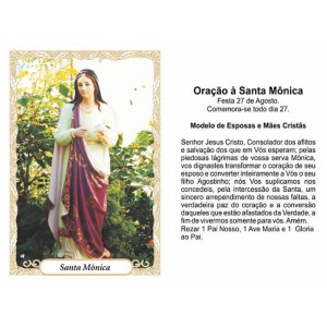 OG14066P100 - Oração Santa Mônica c/ 100un. - 9,5x6,5cm