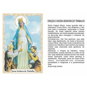 OG14086P100 - Oração N. Sra. Do Trabalho c/ 100un. - 9,5x6,5cm