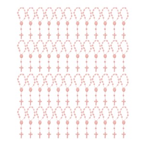 DZ05007P50 - Dezena de Acrílico Rosa Perolado c/50un. (Mini Terço) - 13,5x1cm