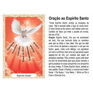 OG41806P100 - Oração Espírito Santo 7 Dons Vermelho c/ 100un. - 9,5x6,5cm