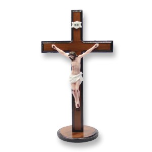 CU762200 - Crucifixo de Mesa Madeira - 29x16cm