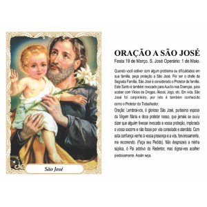 OP141417P100 - Oração São José c/ 100un. - 6x4cm