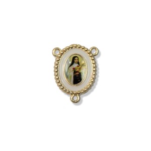 ET1952002 - Entremeio Santa Terezinha Das Rosas Dourado Resinado 1un. - 2,7x2,2cm