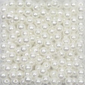 CTM1070011P250G - Contas Bolinhas Pérola Branca c/ 250 gramas - 6mm