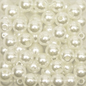 CTM1070031P250G - Contas Bolinhas Pérola Creme c/ 250 gramas - 10mm