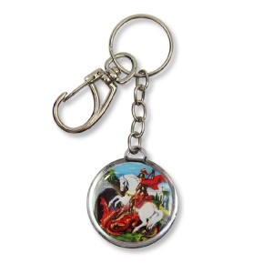 CH1090033 - Chaveiro São Jorge Duplo Resinado - 12x3,5cm