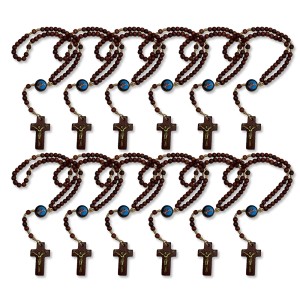 TE941010P12 - Terço Maria Passa Na Frente Madeira c/ 12un. - 24cm