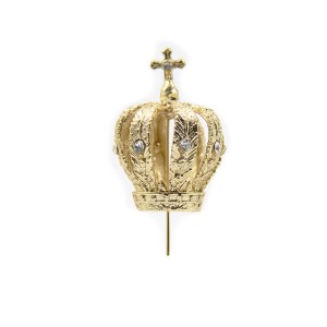 CS3162 - Coroa de Fundição c/ Strass Branco p/ Imagem de Nossa Senhora (F3) - 8,3x4cm Diâmetro 1,8cm