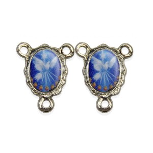 ET1672800P5 - Entremeio Divino Espírito Santo Duplo Resinado c/ 5un. - 1,9x1,5cm