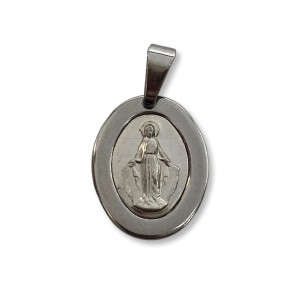 MD030121 - Medalha N. Sra. Das Graças Aço Inox -2x1,6cm (PI252)