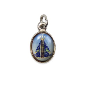 MD123000P4 - Medalha N. Sra. Aparecida Pícula c/ Cruz Níquel c/ 4un. - 1,5x1cm