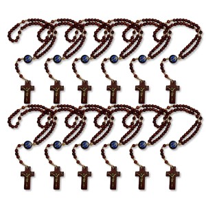 TE941012P12 - Terço N. Sra. das Graças Madeira c/ 12un. - 24cm