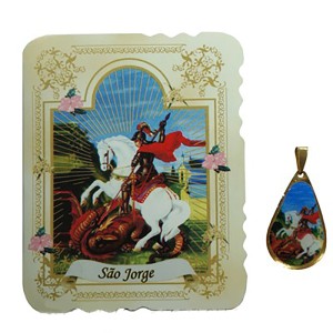 CM141412 - Cartão São Jorge c/ Medalha - 7,5x6cm