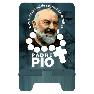 DR11155 - Porta Celular São Padre Pio de Pietrelcina MDF - 17x9,5cm
