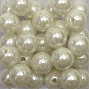 CTM1070051P250G - Contas Bolinhas Pérola Creme c/ 250 gramas - 14mm