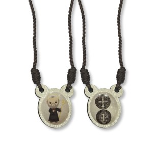 ES720330 - Escapulário São Bento Infantil Madeira - 60x1,4cm