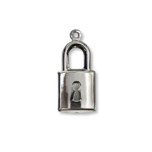 PU28965 - Pingente Cadeado ABS Níquel - 3x1,3cm