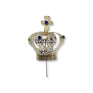 CS3124 - Coroa com Strass Azul p/ Imagem de Nossa Senhora (n°3) - 7,7x4,5cm Diâmetro 2cm