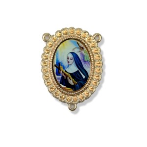 ET1955005 - Entremeio Santa Rita de Cássia Dourado Resinado 1un. - 4X3cm