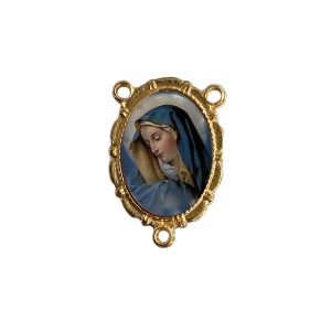 ET1953008 - Entremeio N. Sra. Das Dores Dourado Duplo Resinado 1un. - 3,2X2,2cm