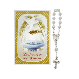CT1435 - Cartão Lembrança do Meu Batismo c/ Dezena  – 9,5x6cm