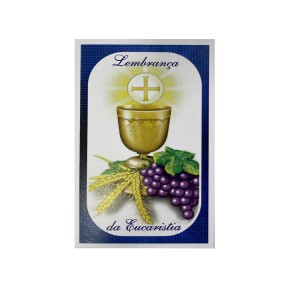 CT112029 - Cartão Lembrança da Eucaristia c/ Dezena – 9,5x6cm