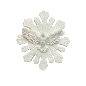 DI16120 - Divino Espírito Santo Resplendor Biscuit Branco - 7x6cm
