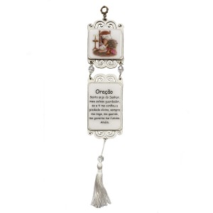 DE722210 - Móbile Santo Anjo MDF Resinado - 38x6,5cm