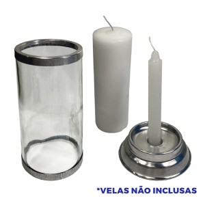 PV158022 - Porta Vela Vidro 18x8cm