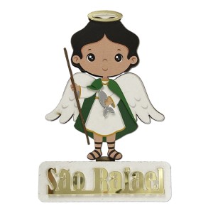 PE721887 - Pedestal São Rafael Arcanjo MDF - 15x10cm