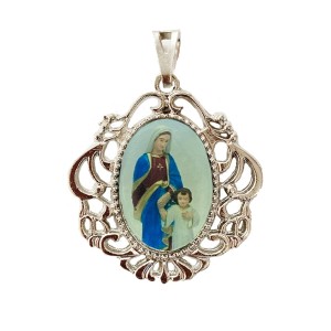 MD129086 - Medalha Maria Passa na Frente Camafeu Níquel - 4,5x4cm