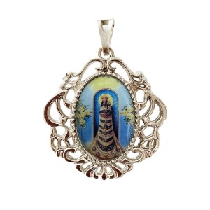 MD129034 - Medalha N. Sra. do Loreto Camafeu Níquel - 4,5x4cm