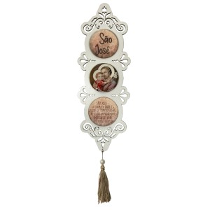 AO4102581 - Adorno São José MDF Branco Resinado - 40x10,5cm