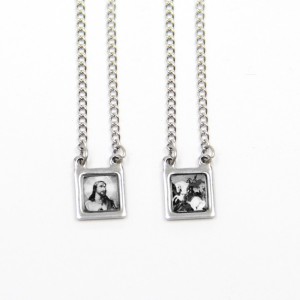 ES44002 - Escapulário São Jorge Aço Inox - 61x1cm (R076)