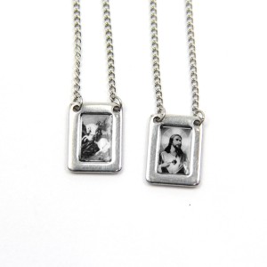 ES44006 - Escapulário São Jorge Aço Inox - 61,5x1,2cm (R083)