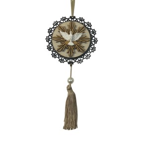 AO4101025 - Adorno Divino Espírito Santo MDF Tabaco - 22x9,7cm