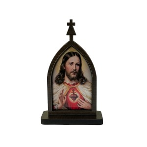 CP81750 - Capela Sagrado Coração de Jesus MDF Tabaco (P) - 10,5x6,5cm