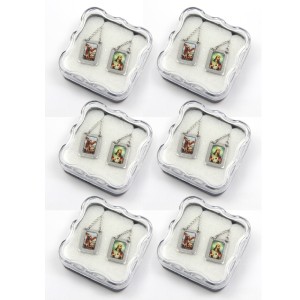 ES45200P6 - Escapulário São Miguel Arcanjo Aço Inox c/ 6un. - 61,5x1,2cm (R086)