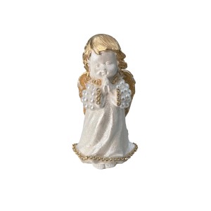 IM721016 - Imagem Anjo c/ Pérola Branca e Strass - 12x6cm