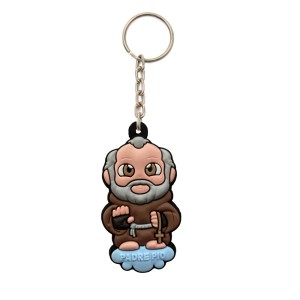 CH50440 - Chaveiro São Padre Pio de Pietrelcina Emborrachado - 11,5x3cm