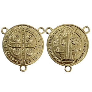 ET1630062 - Entremeio Medalha de São Bento Dourado - 5,2x4,3cm