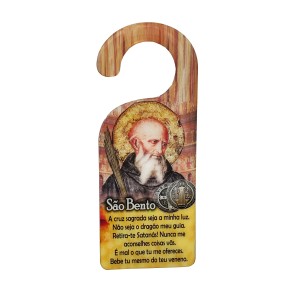 PLC199180 - Placa São Bento para Maçaneta de Porta MDF - 18x7,3cm