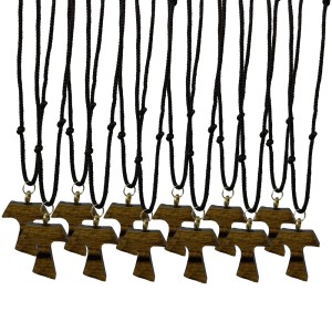 CC1480400P12 - Cordão c/ Tau de Madeira (M) c/ 12un. - 42cm