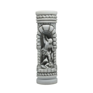 PV158600 - Porta Vela Mármore São Miguel Arcanjo - 18x5,5cm