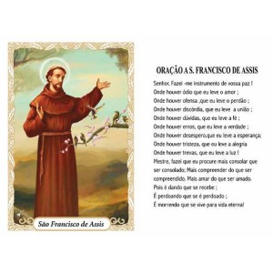 OP141408P100 - Oração São Francisco de Assis c/ 100un. - 6x4cm