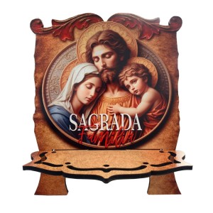 PB814022 - Porta Bíblia Sagrada Família Madeira MDF - 31x25,5cm (G)