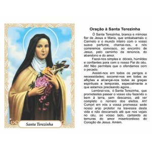 OP14045P100 - Oração Santa Terezinha das Rosas c/ 100un. - 6x4cm