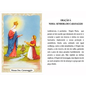 OG14090P100 - Oração N. Sra. De Caravaggio c/ 100un. - 9,5x6,5cm