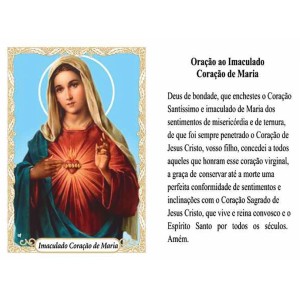 OG14027P100 - Oração Imaculado Coração de Maria c/ 100un. - 9,5x6,5cm